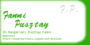 fanni pusztay business card